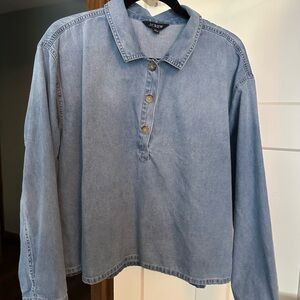 J.Crew Blue Denim Shirt slightly cropped